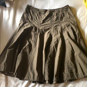 CAbi A line army green skirt; size 8